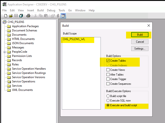 Build the imported Application Designer project