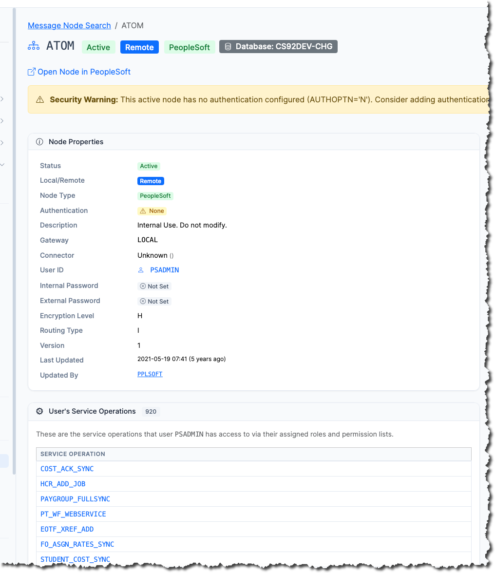 User's Service Operations in psLens