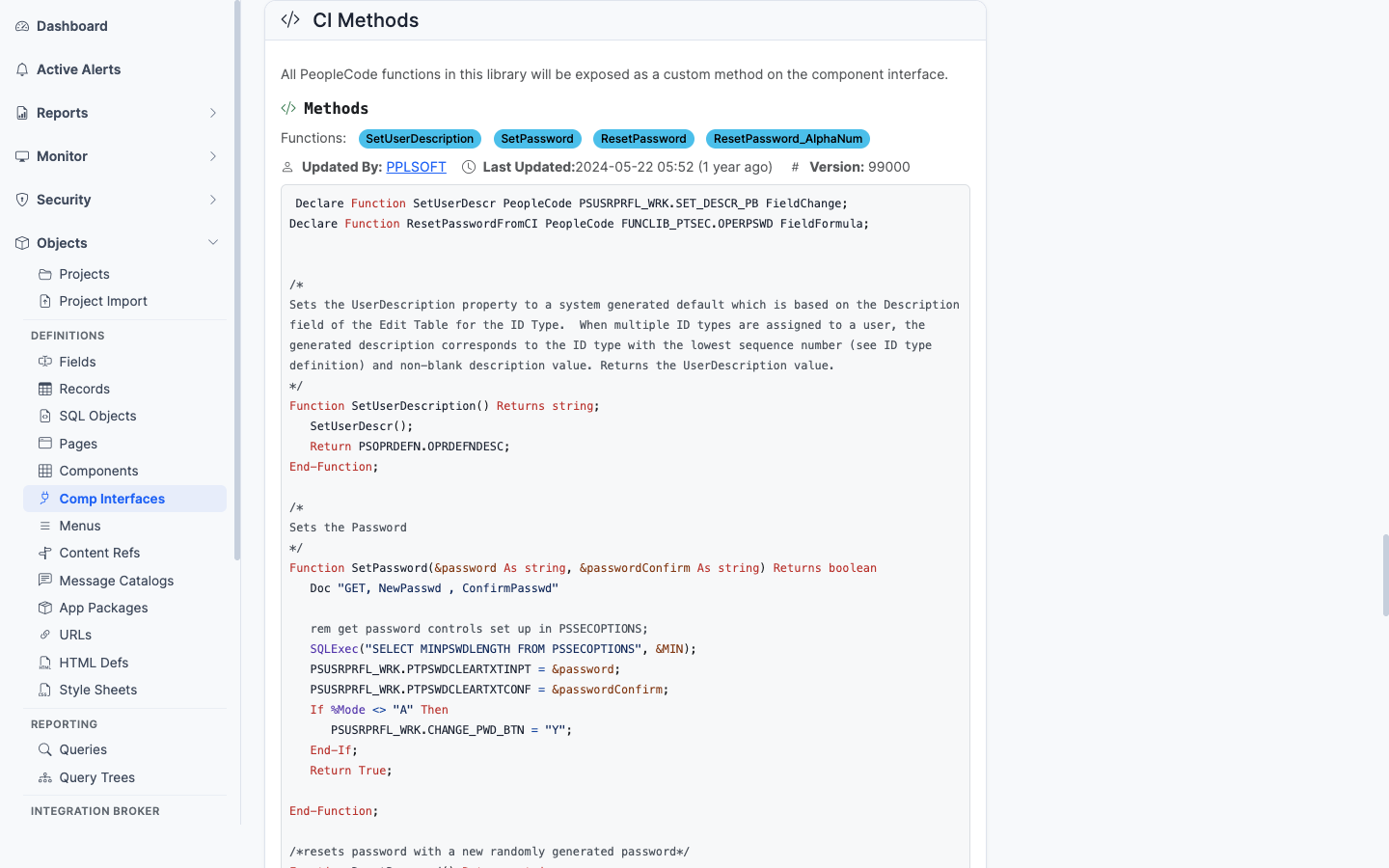 CI Methods panel