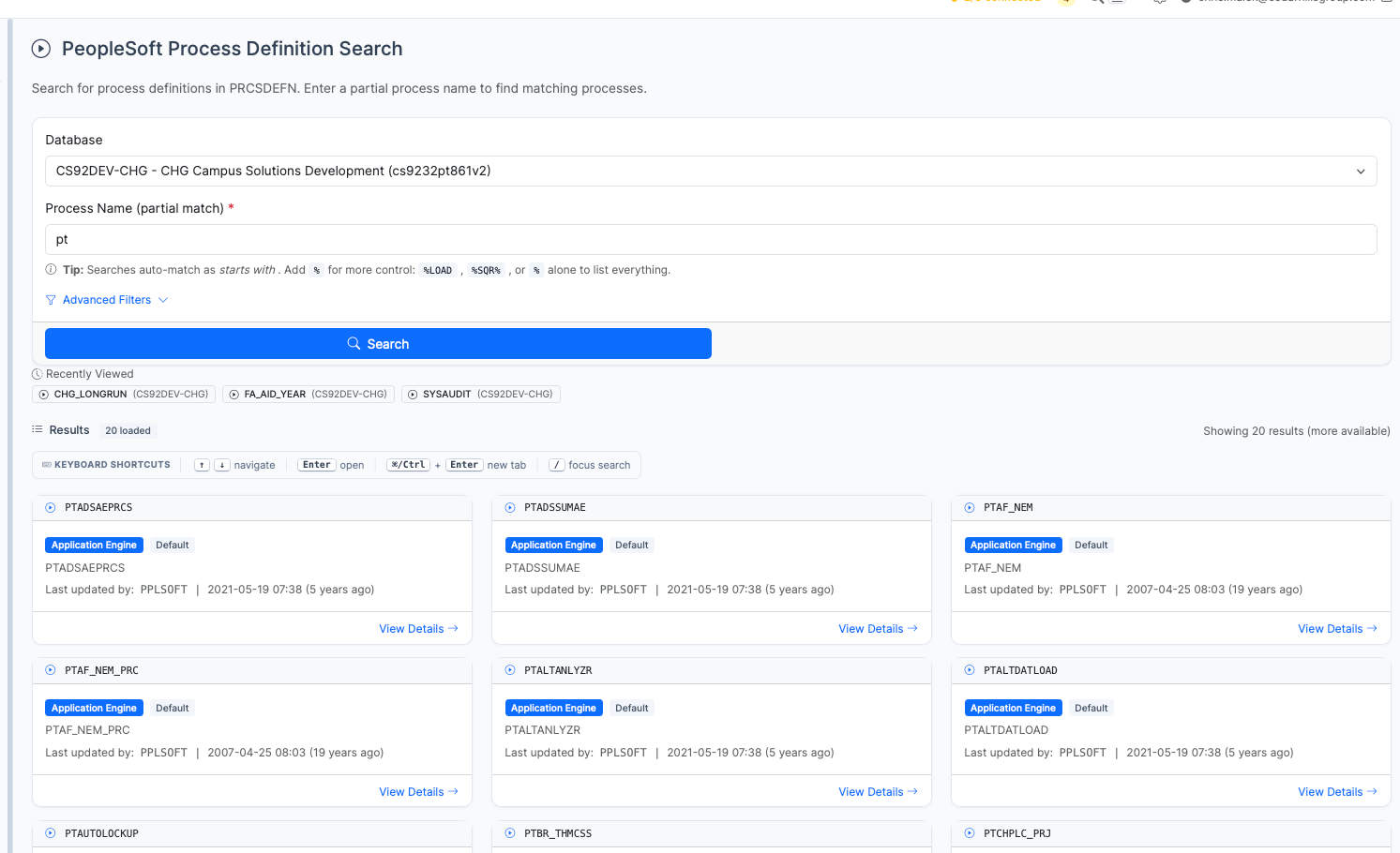 Process Definitions search results for pt
